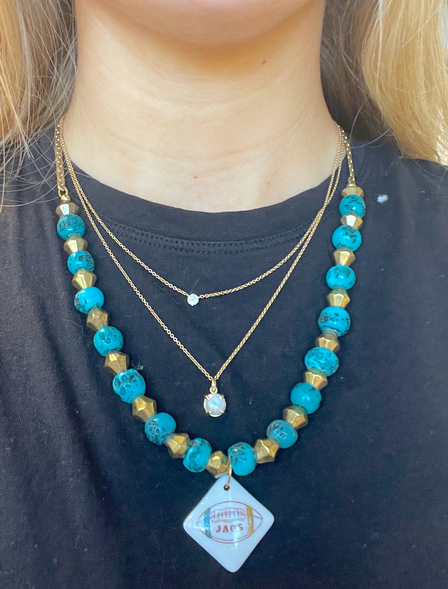Jaguar necklace porcelain pendant football lover gift
