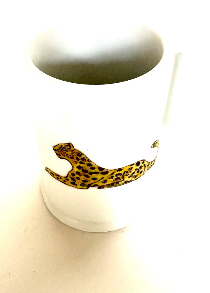 White Porcelain Jaguar Mug