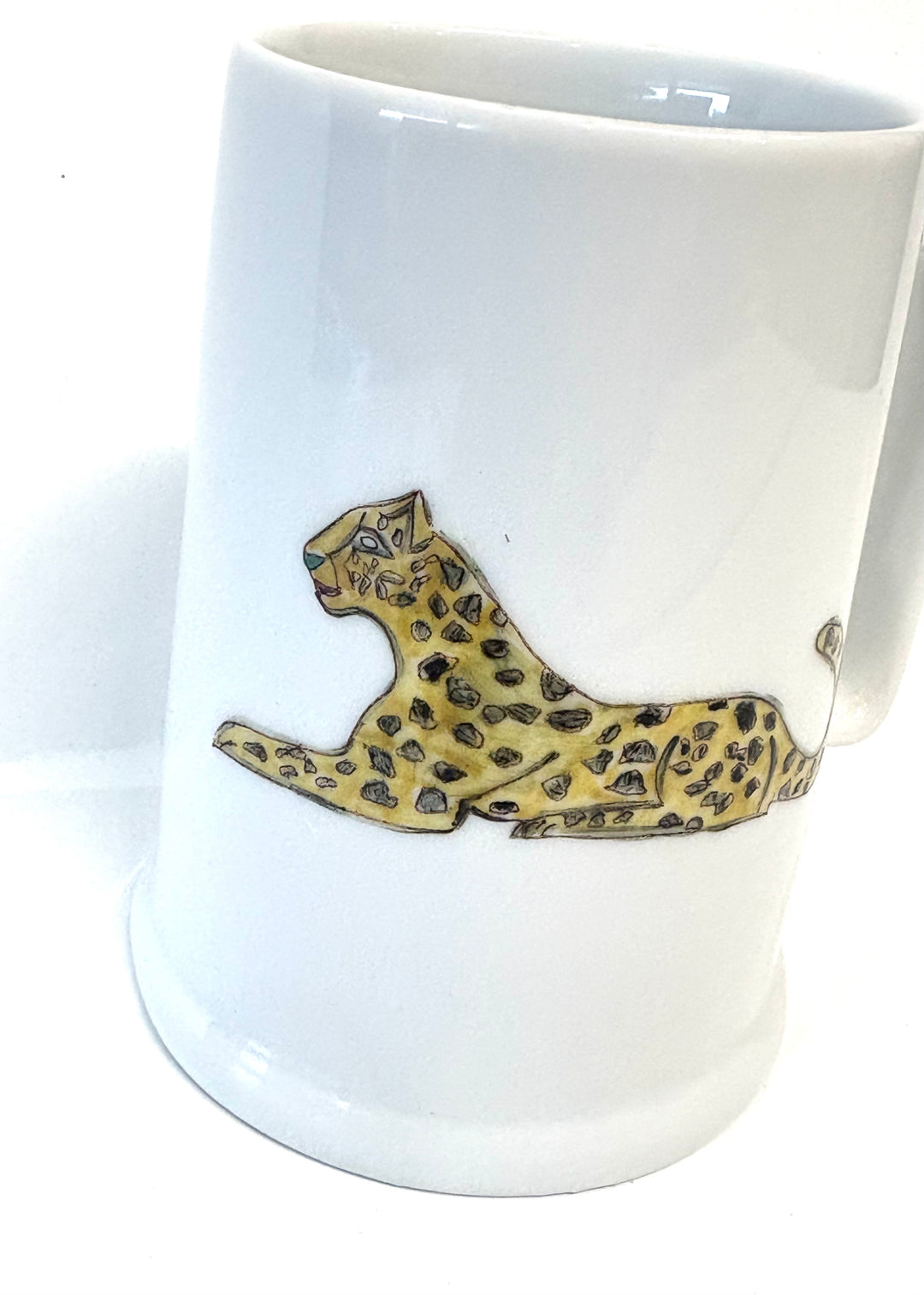 White Porcelain Jaguar Mug
