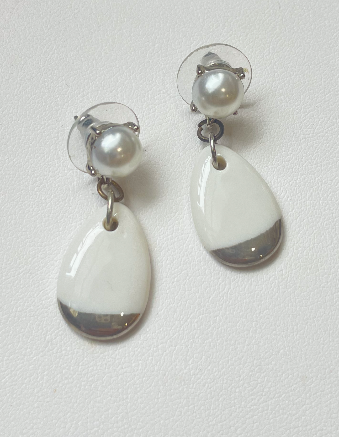 pearl and droplet earring