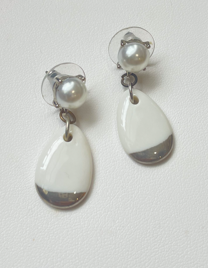 Pearl and Porcelain Earrings