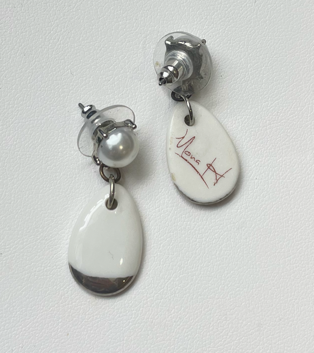 Pearl and Porcelain Earrings