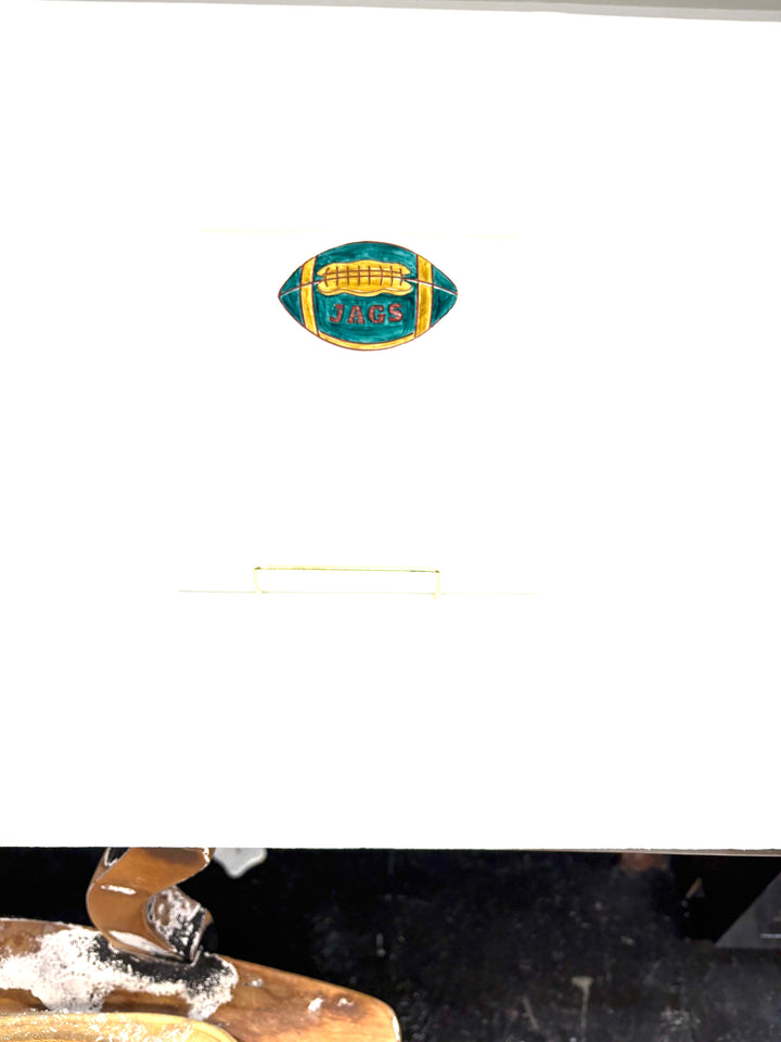 Porcelain Plate with Football Teal and Gold Jags