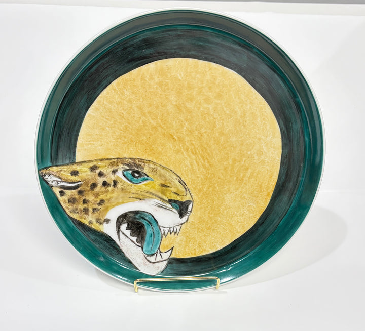 Porcelain Platter with a Jaguar Face