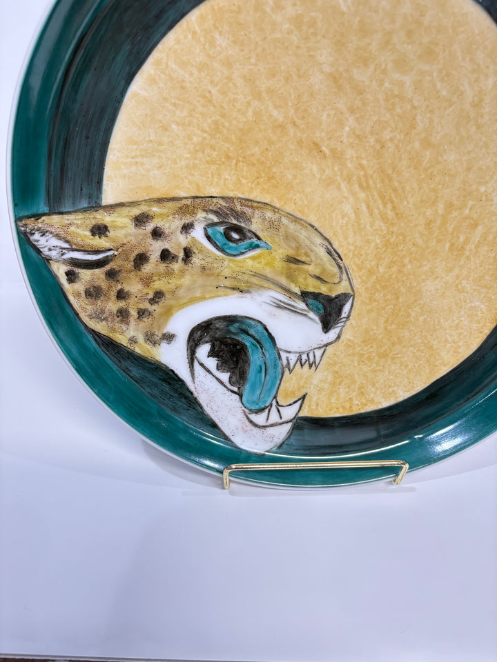 Porcelain Platter with a Jaguar Face
