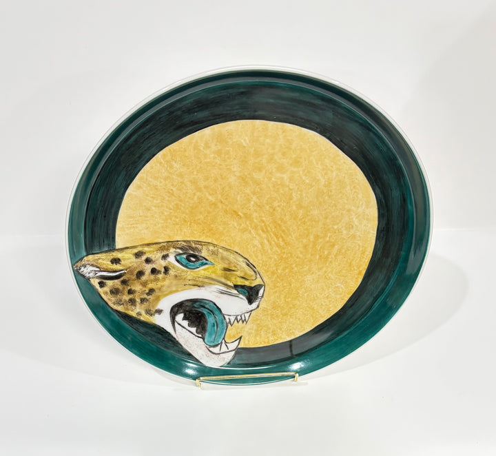 Porcelain Platter with a Jaguar Face