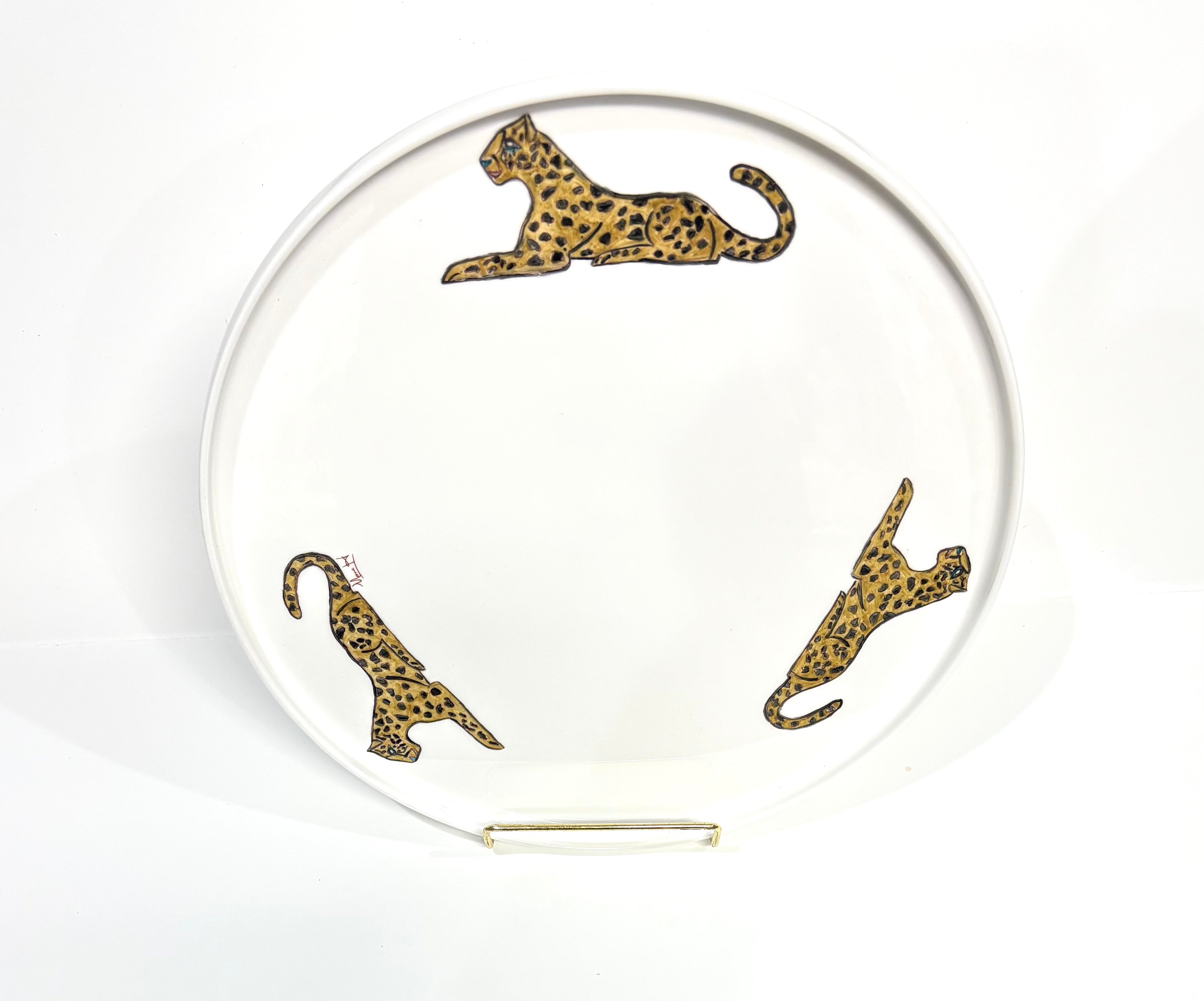 Hand-Painted Jaguar Porcelain Platter – Entertaining in Style