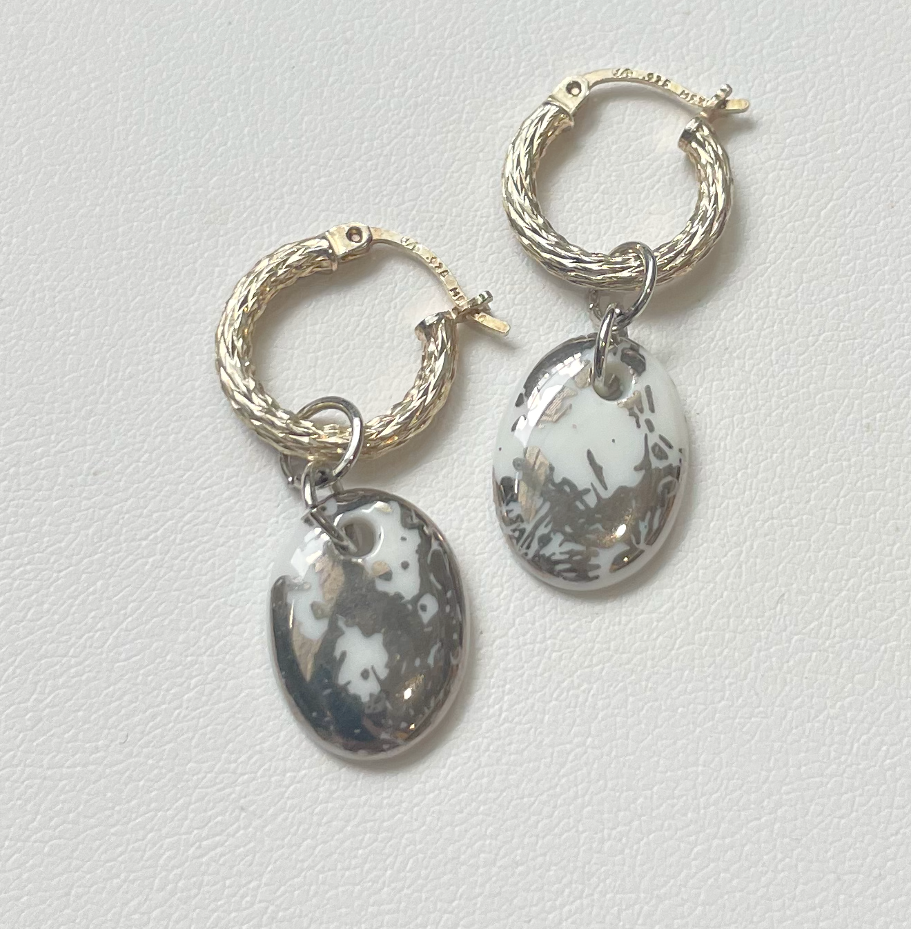 Silver pendant earrings