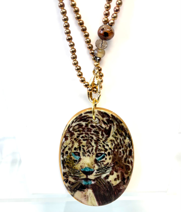 Jaguar Porcelain Pendant Necklace – Game Day Jewelry