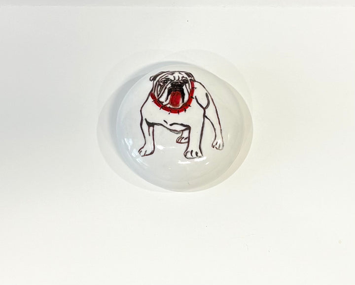 Hand-Painted Bulldog Porcelain Paperweight