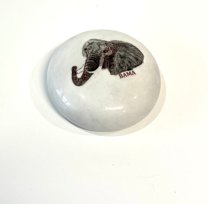 Hand-Painted Elephant Porcelain Paperweight