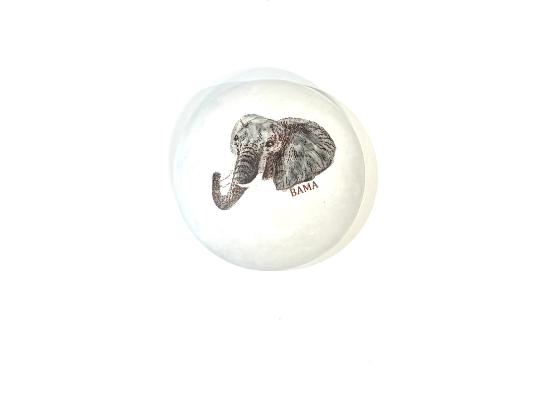 Hand-Painted Elephant Porcelain Paperweight