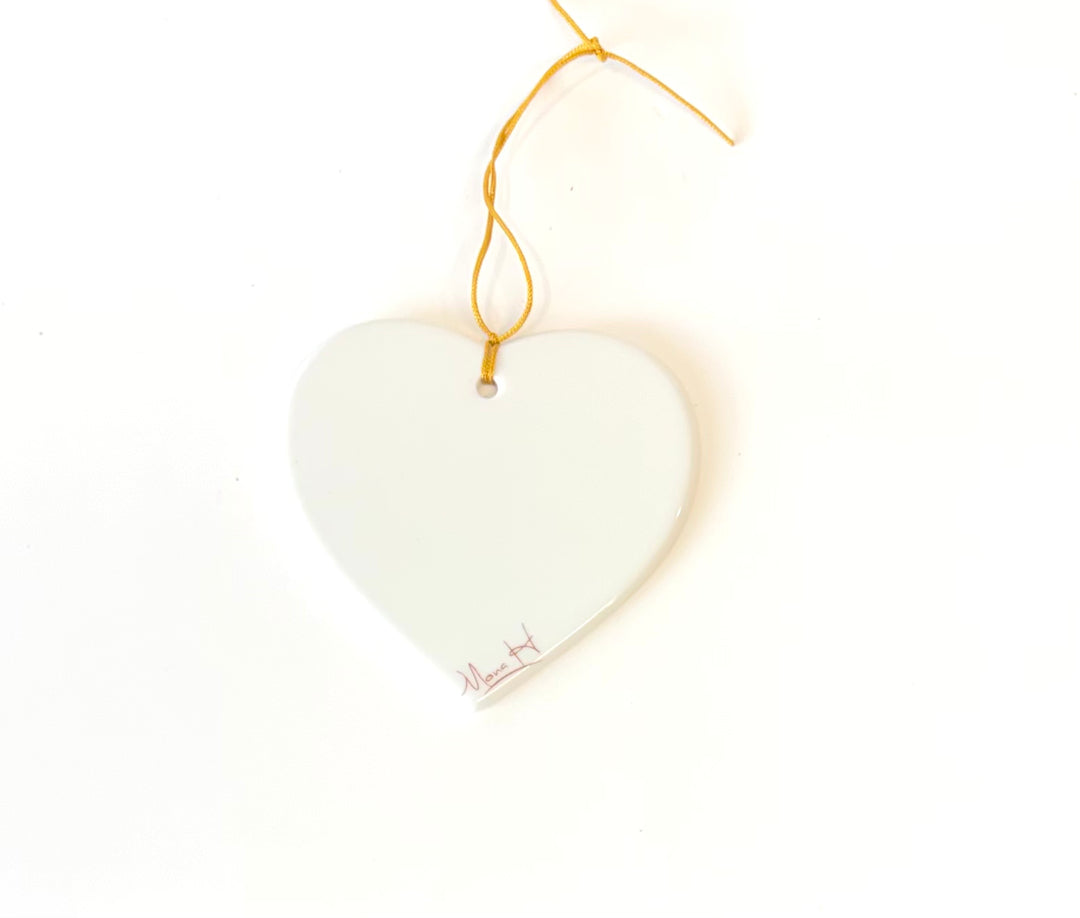 White Porcelain Heart Ornament – “Hope” (3.5")