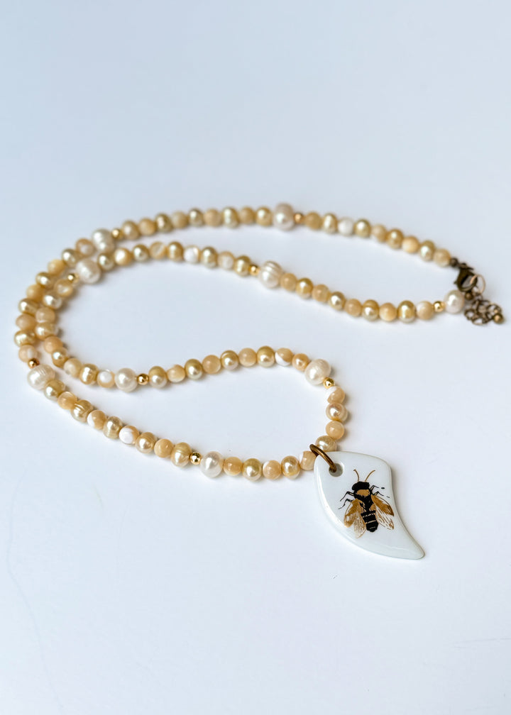 Bee Pearl Necklace