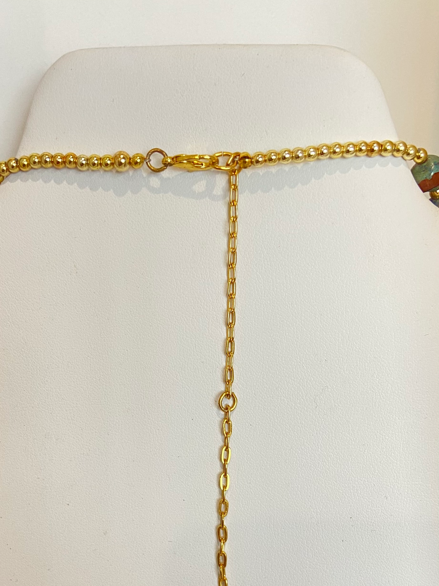 Heart rainbow pendant on a gold filled chain