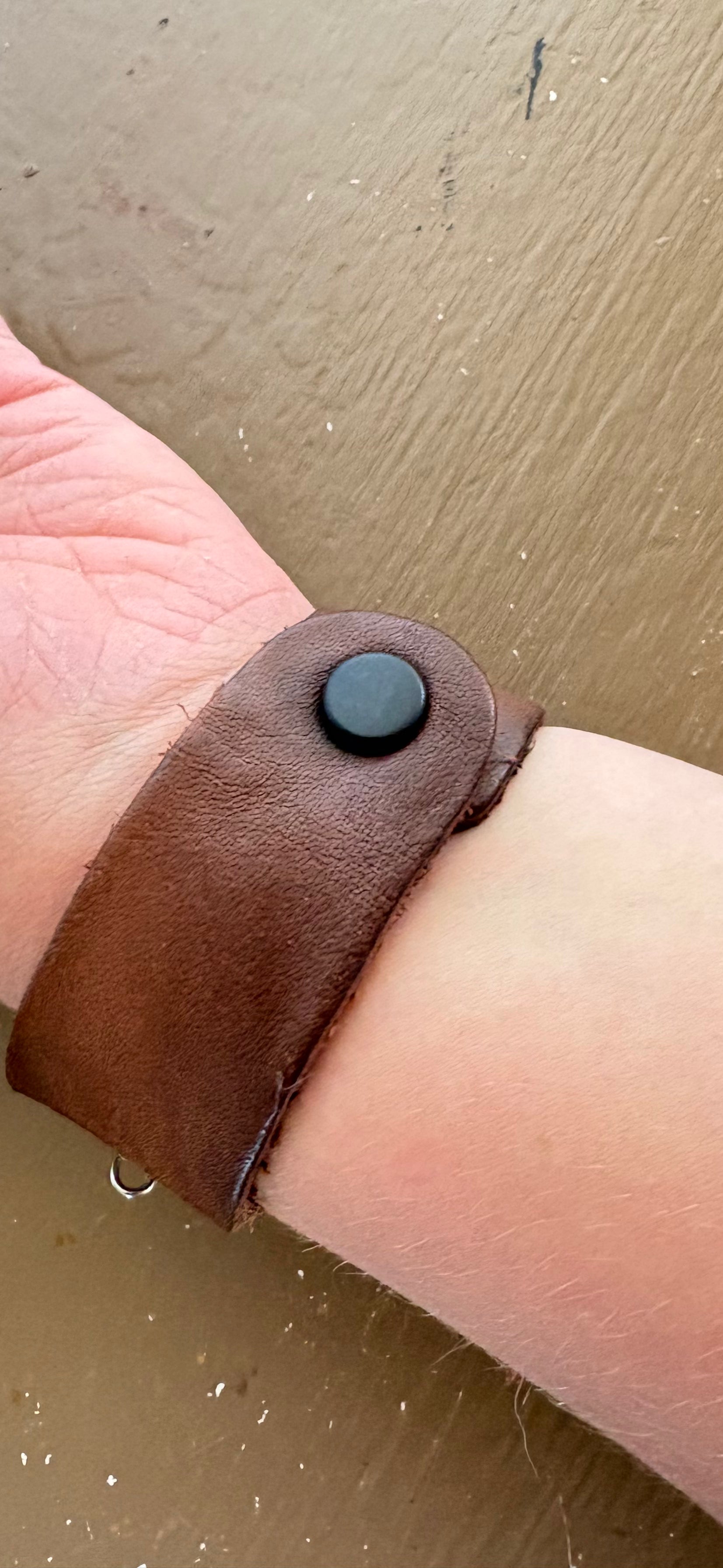 Blue and White Bezel Design leather Bracelet