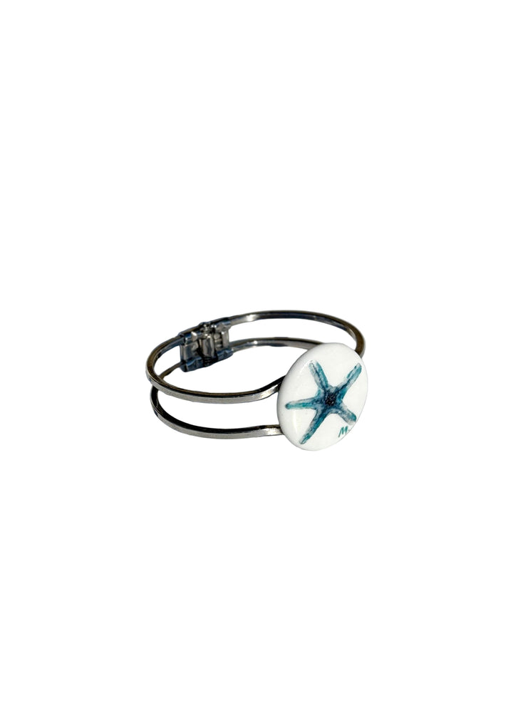 Starfish Pendant Stainless Steel Bangle