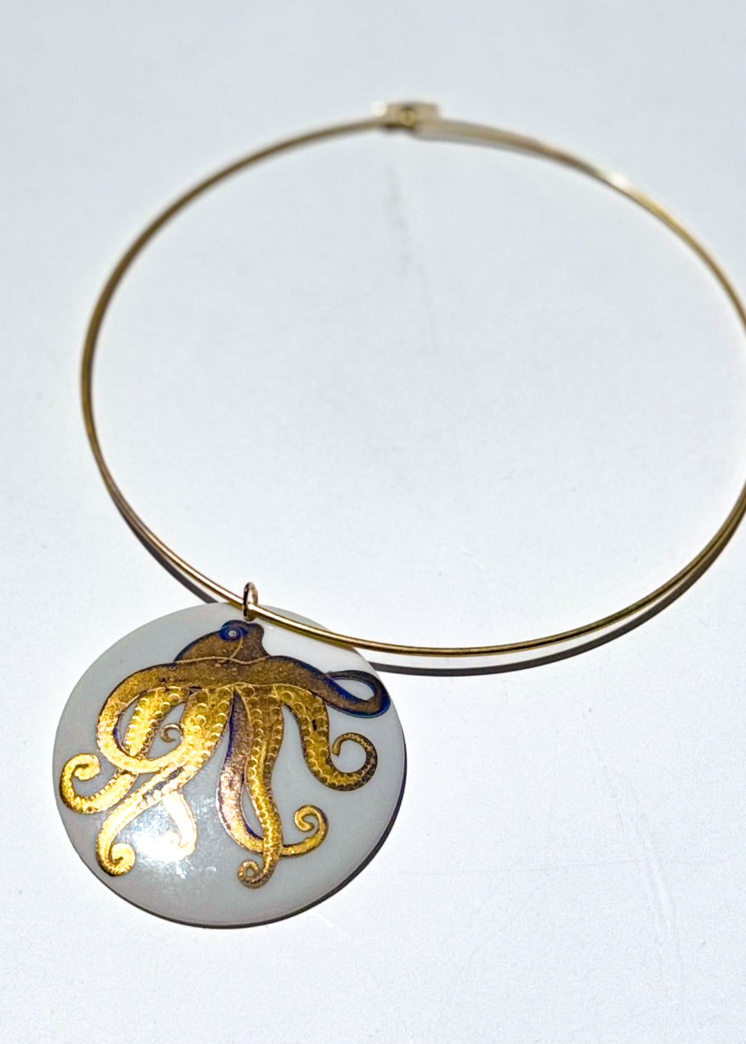 Octopus Coastal Porcelain Choker Necklace Coastal Jewelry