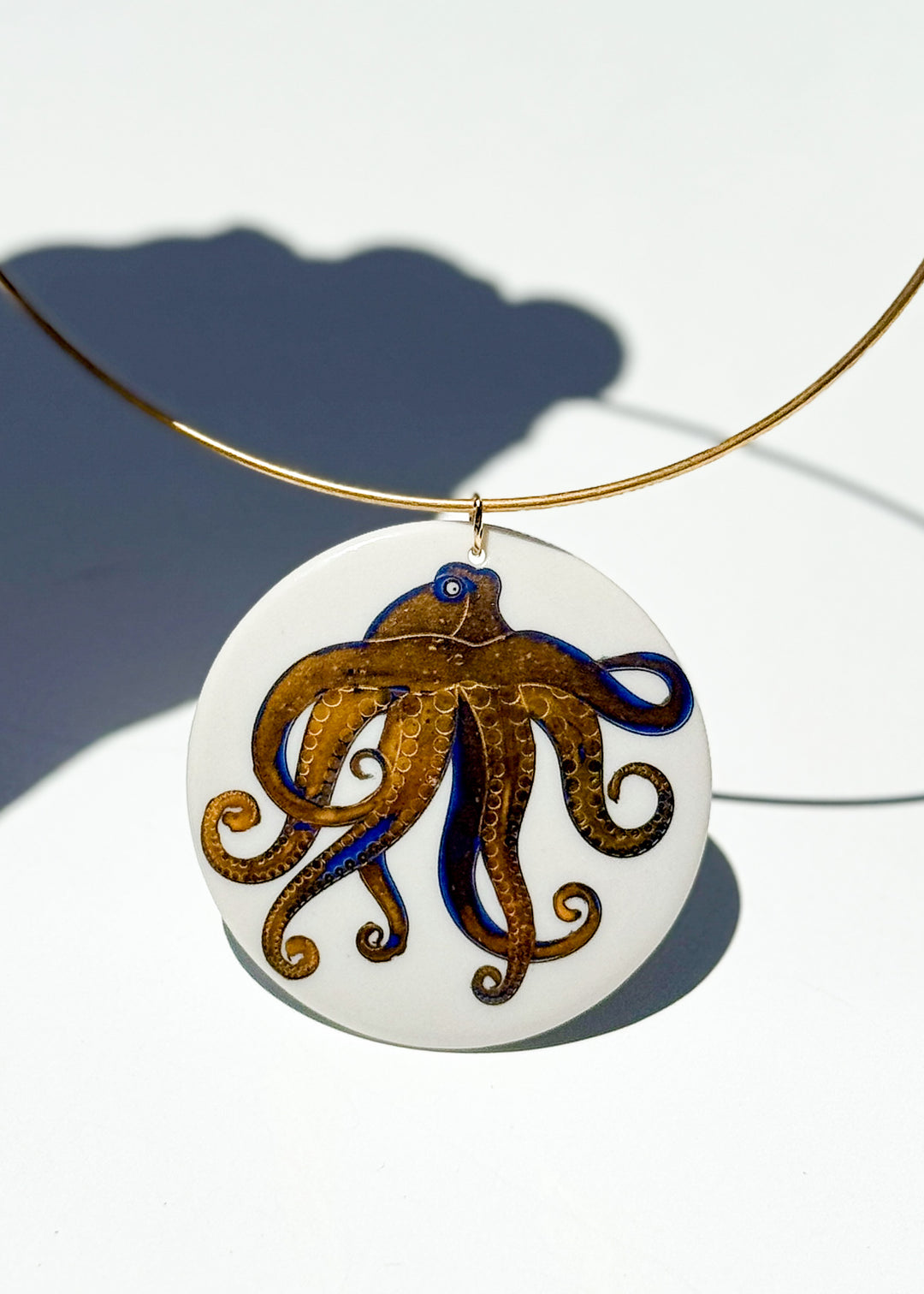 Octopus Coastal Porcelain Choker Necklace Coastal Jewelry