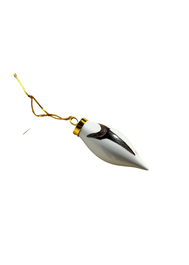Shark Tooth Teardrop Porcelain Ornament