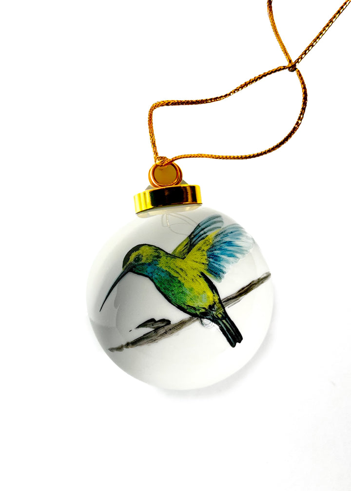 Hummingbird Round Porcelain Ornament – 2.5”