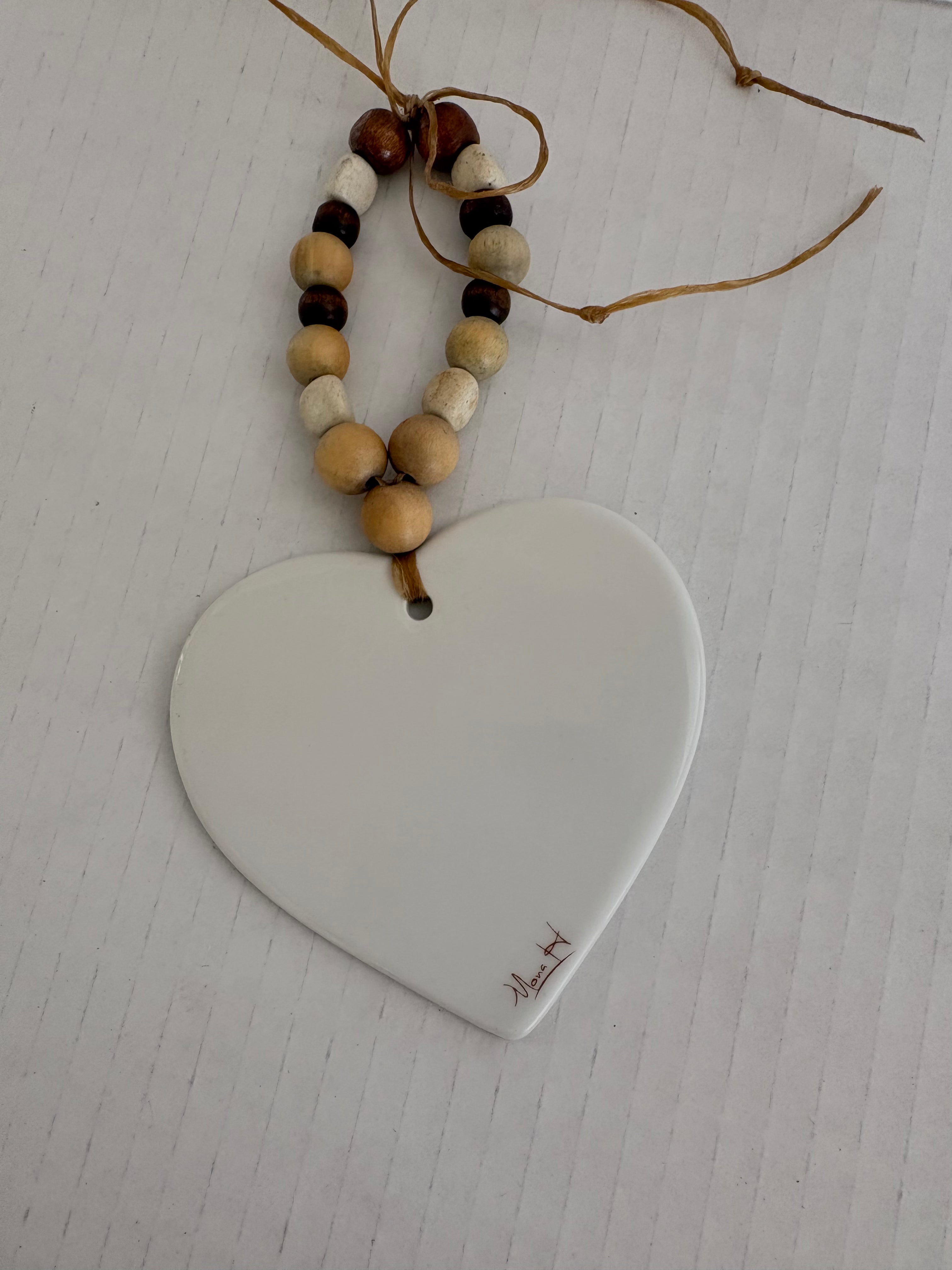 Yellow Tennis Rackets Porcelain Heart Beverage Tag by MadebyMonaH