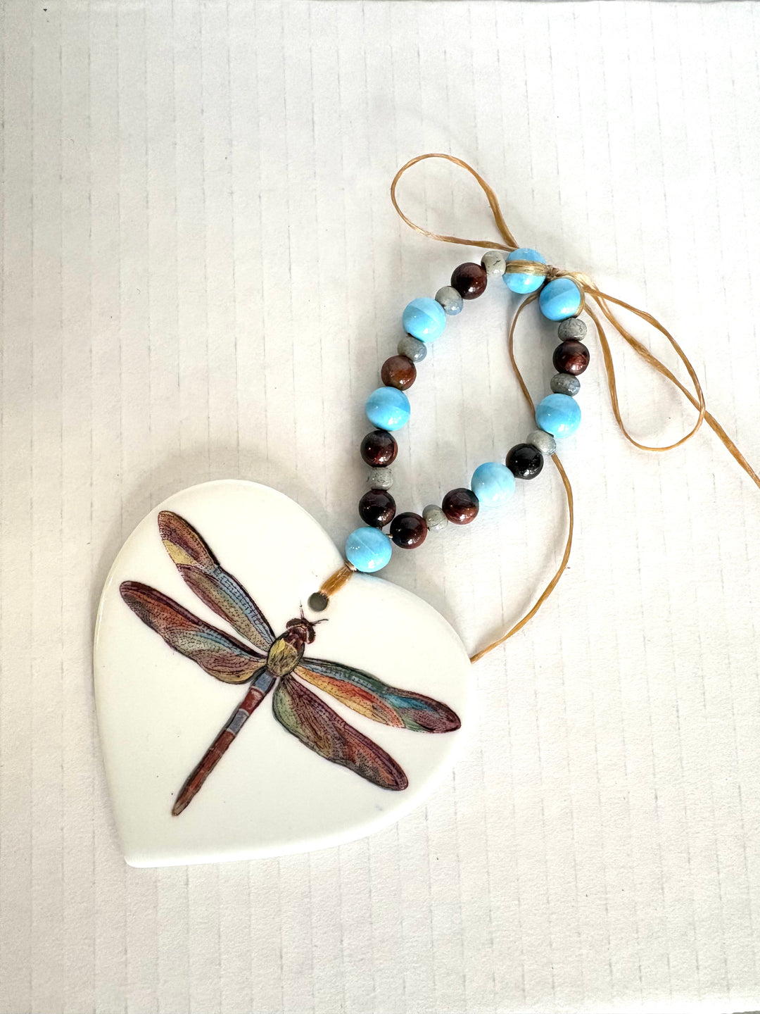 Dragonfly Garden Wine Bottle Tag – Hand Painted Porcelain Beverage Charm by MadebyMonaH