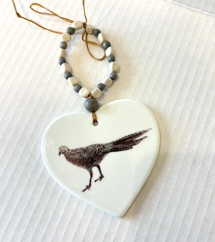 Pheasant Heart Porcelain Wine Bottle Tag – Hand Painted Hunting Gift by MadebyMonaH