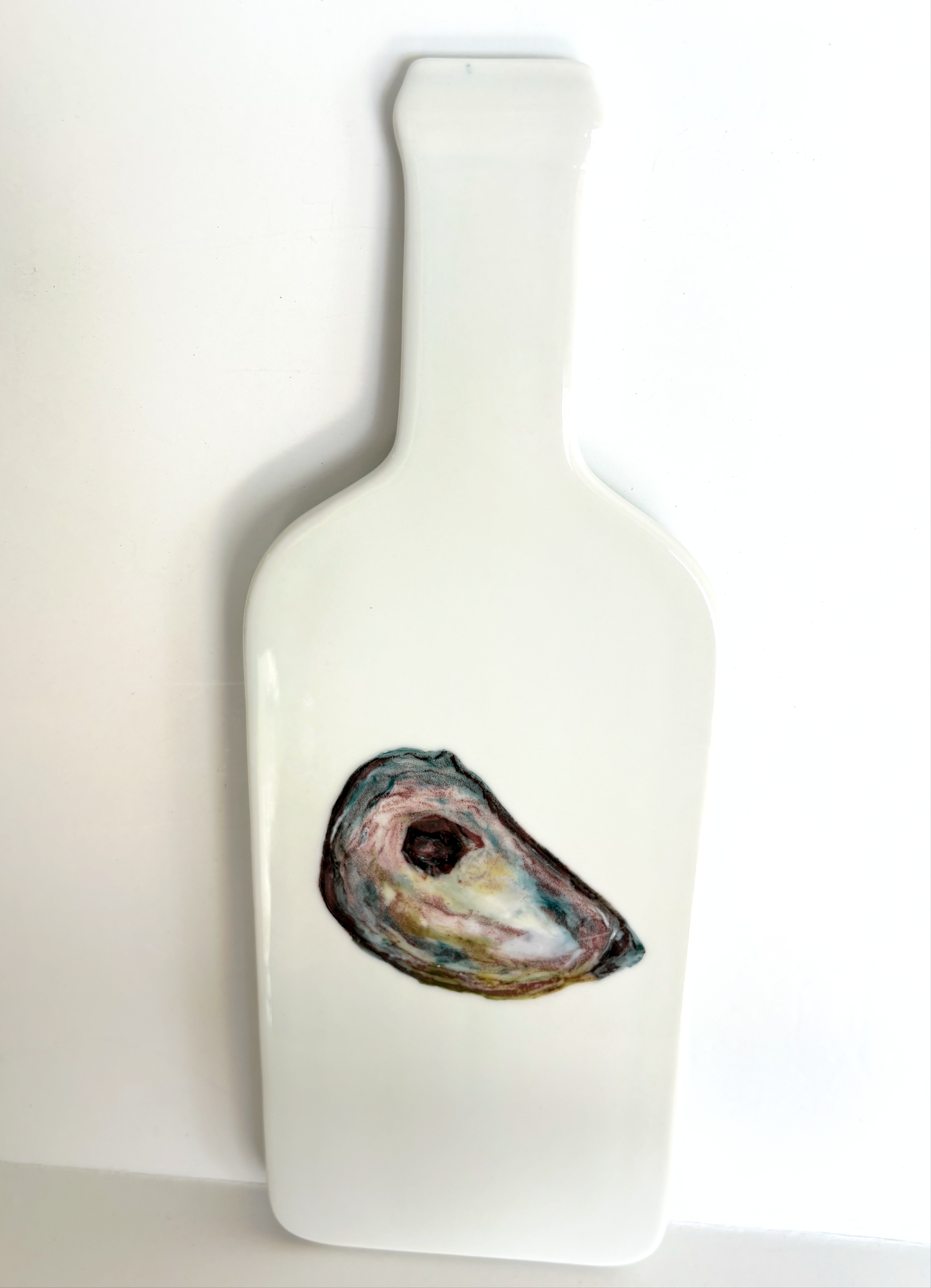 Hand-Painted Oyster Wine Bottle Cheese Board by MadebyMonaH