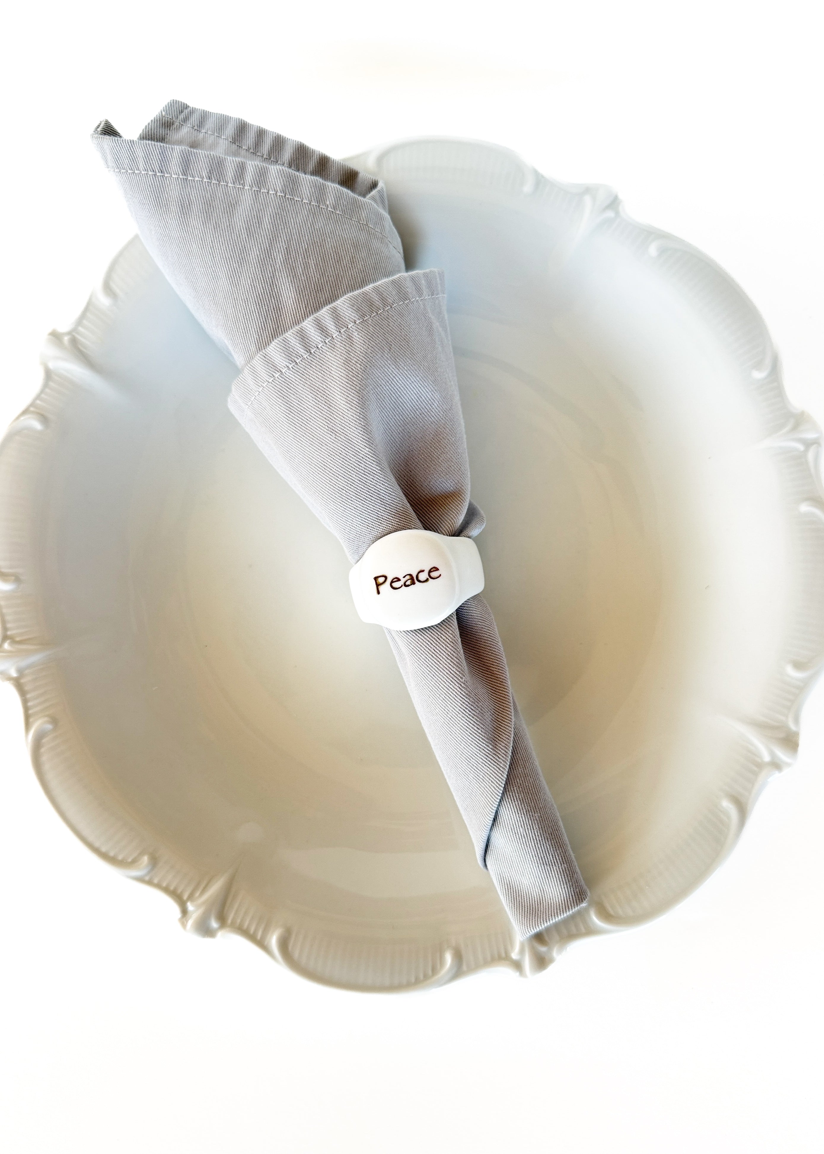 Porcelain Napkin Rings Word's