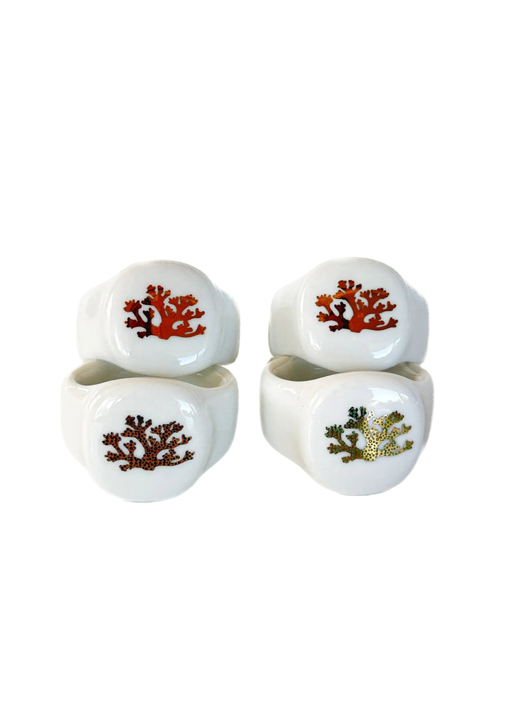 Coral Metallic Napkin Rings