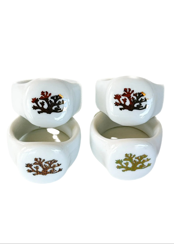 Coral Metallic Napkin Rings