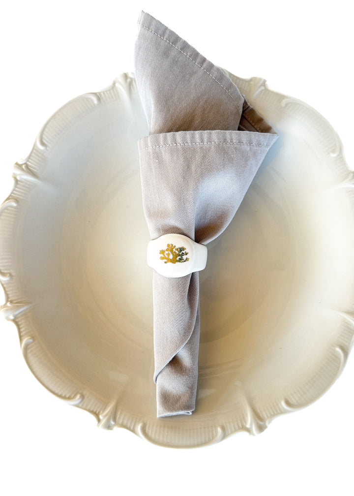 Coral Metallic Napkin Rings