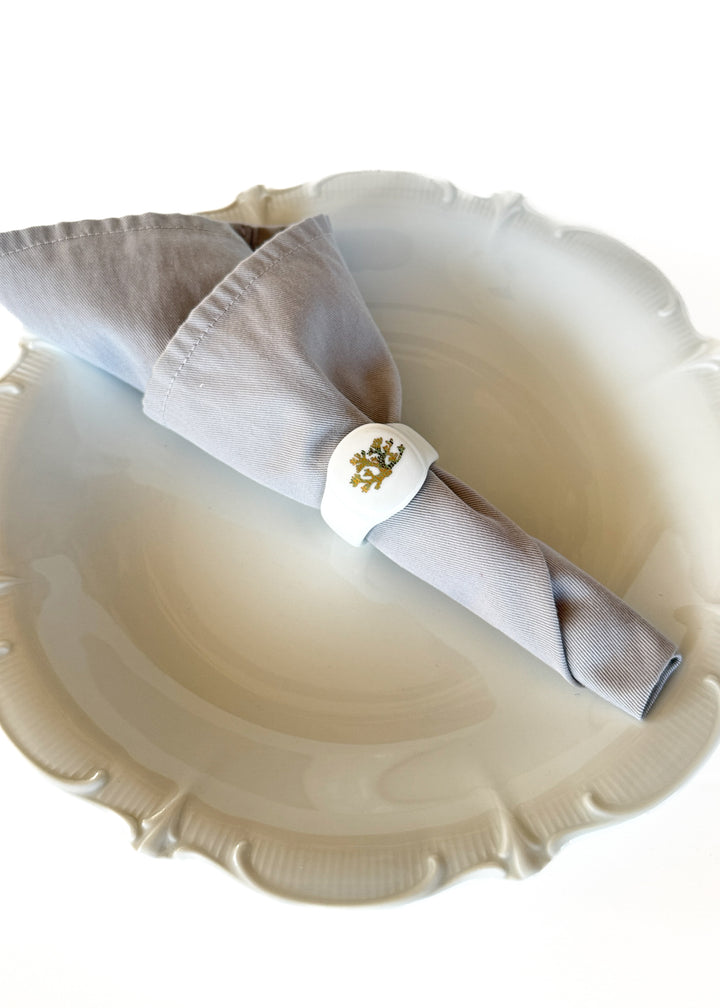 Coral Metallic Napkin Rings
