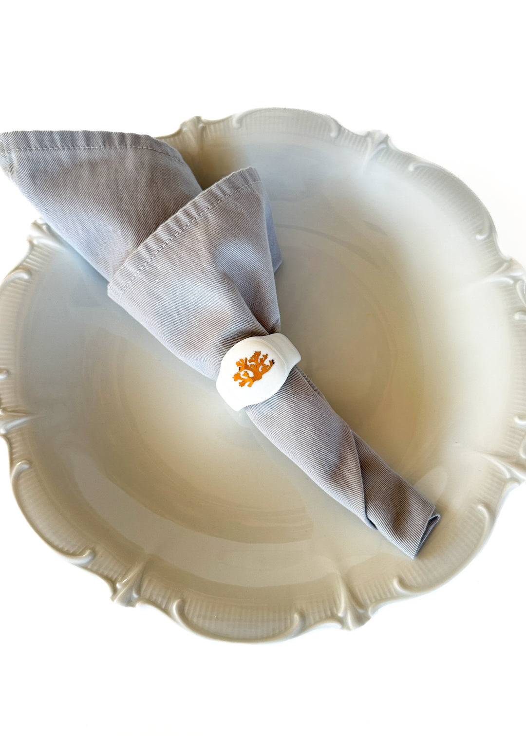 Coral Metallic Napkin Rings