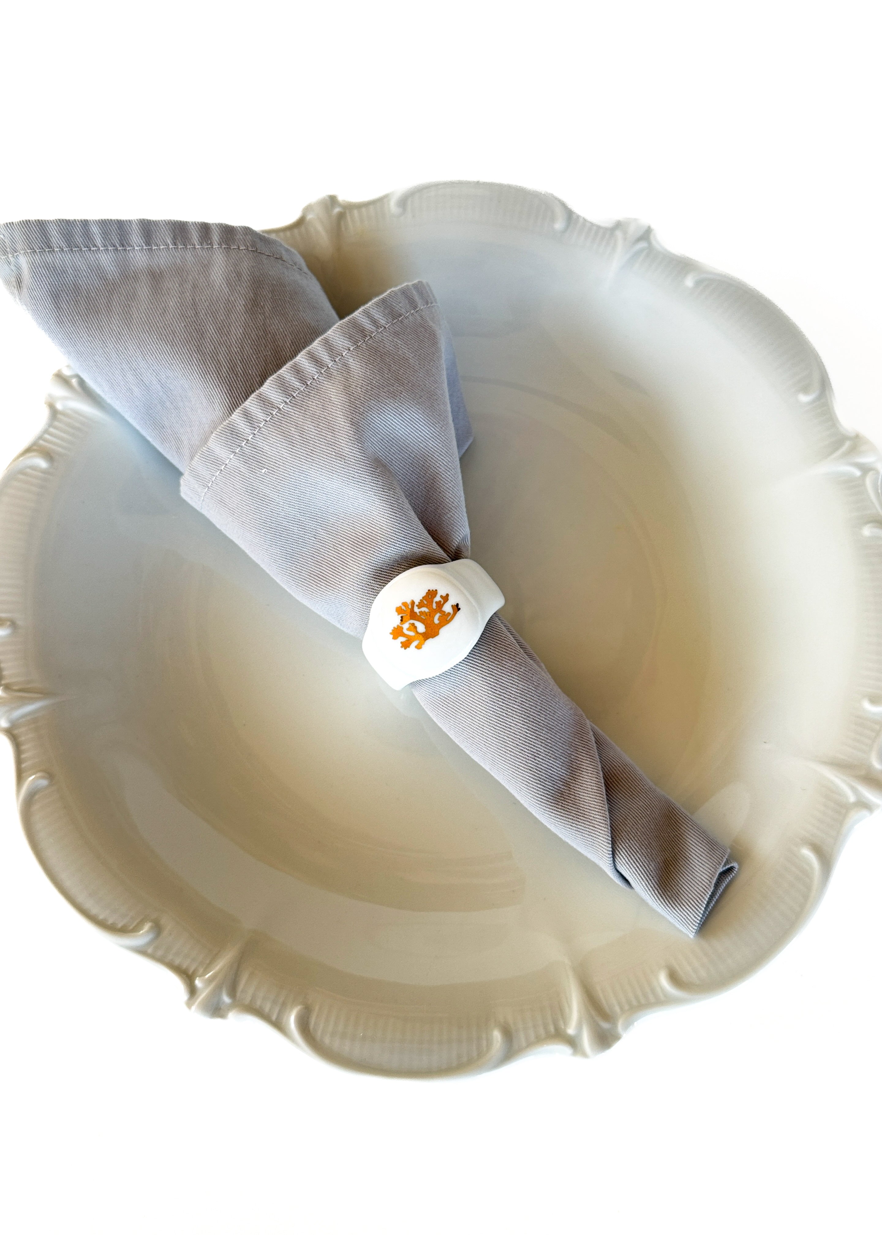 Coral Metallic Napkin Rings