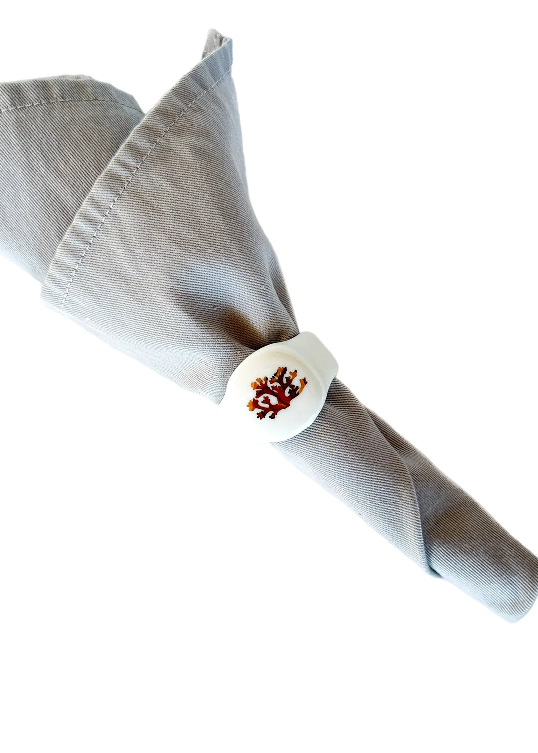 Coral Metallic Napkin Rings