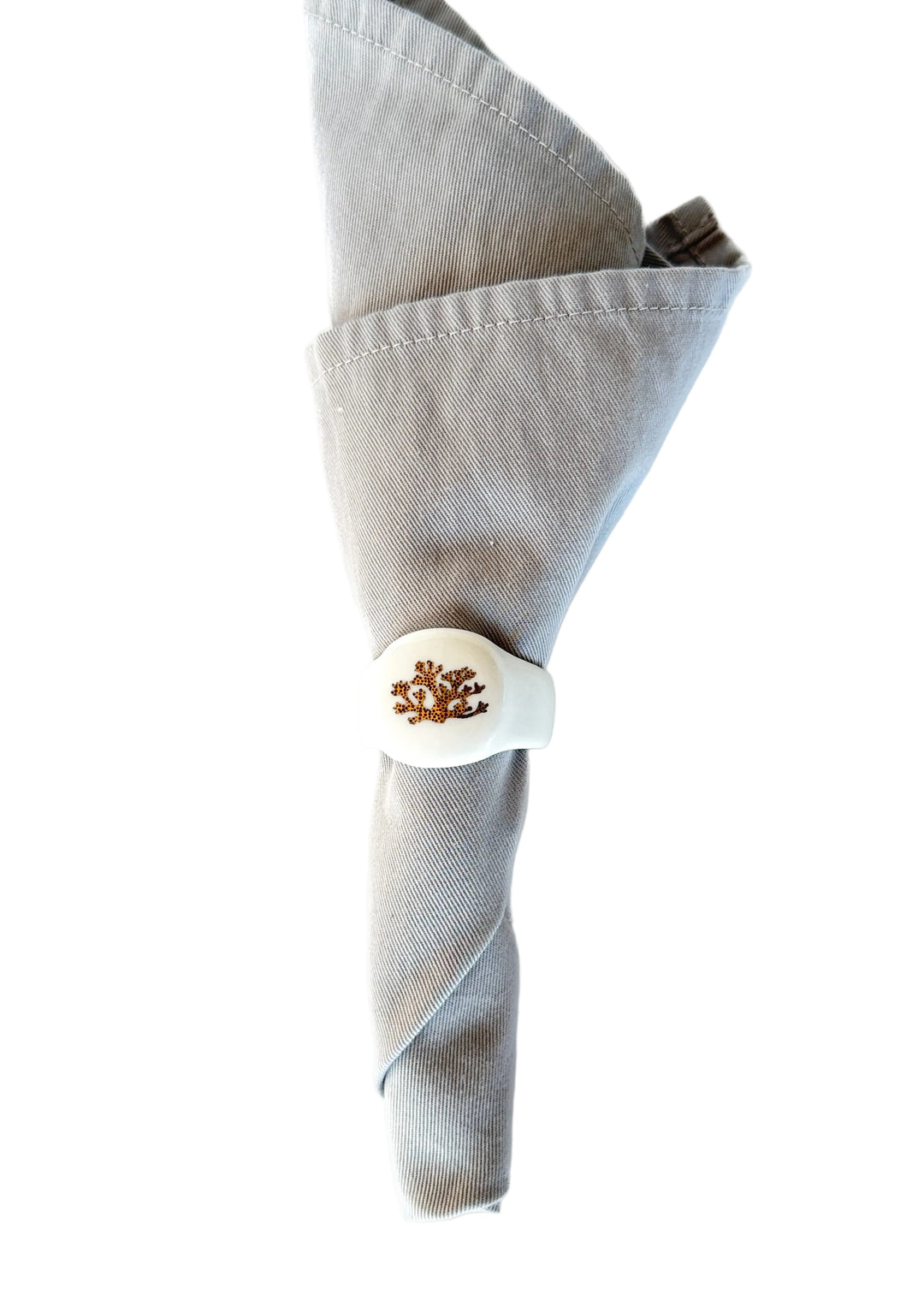 Coral Metallic Napkin Rings