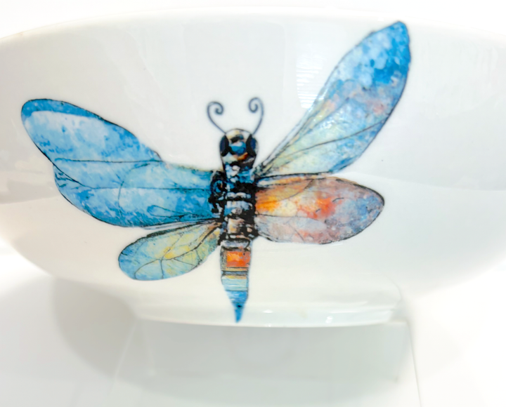 Garden Dragonfly Porcelain Bowl Collection – Elegant Outdoor Tablescape