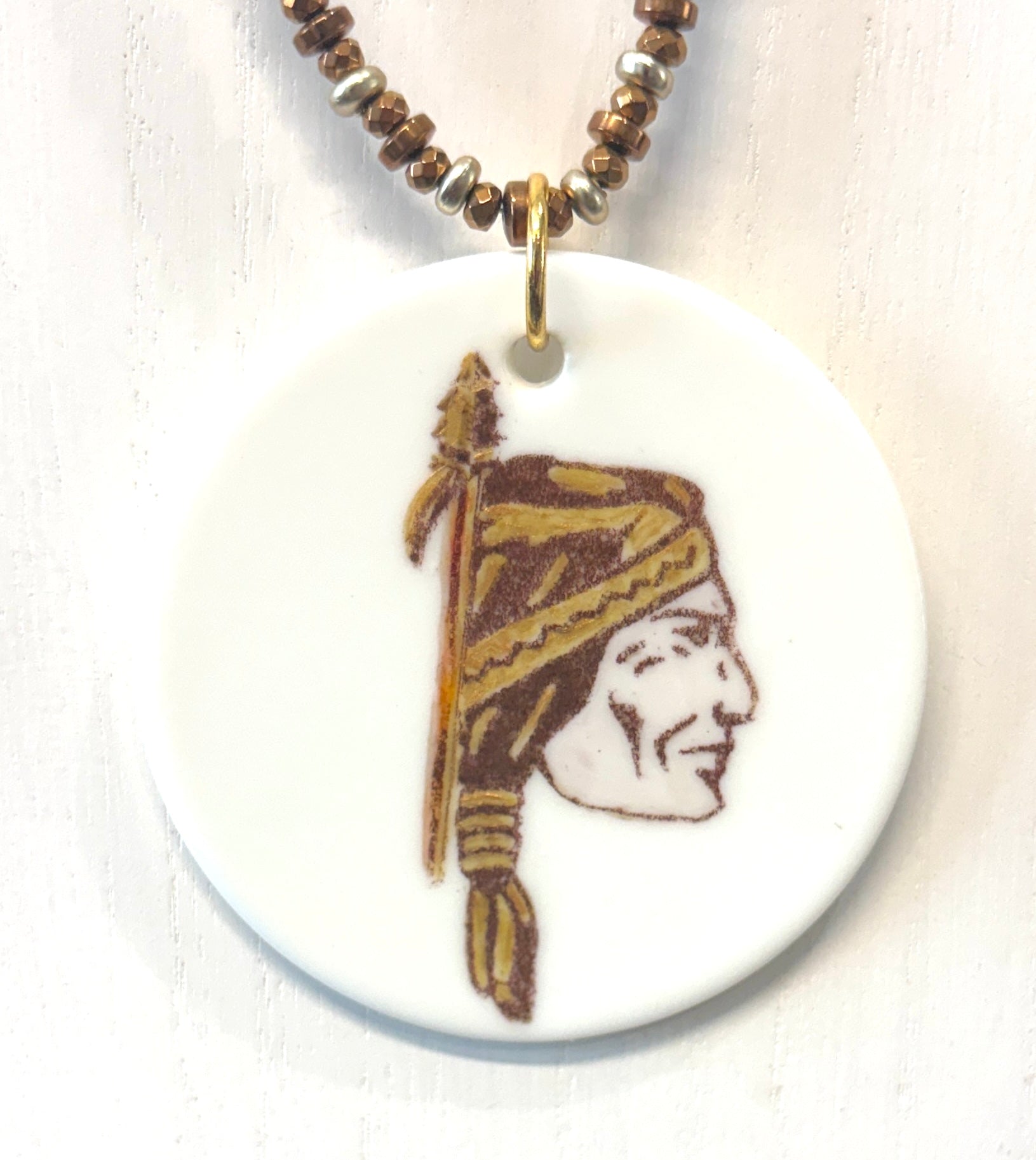 Florida State Seminoles Hand-Painted Porcelain Pendant Necklace