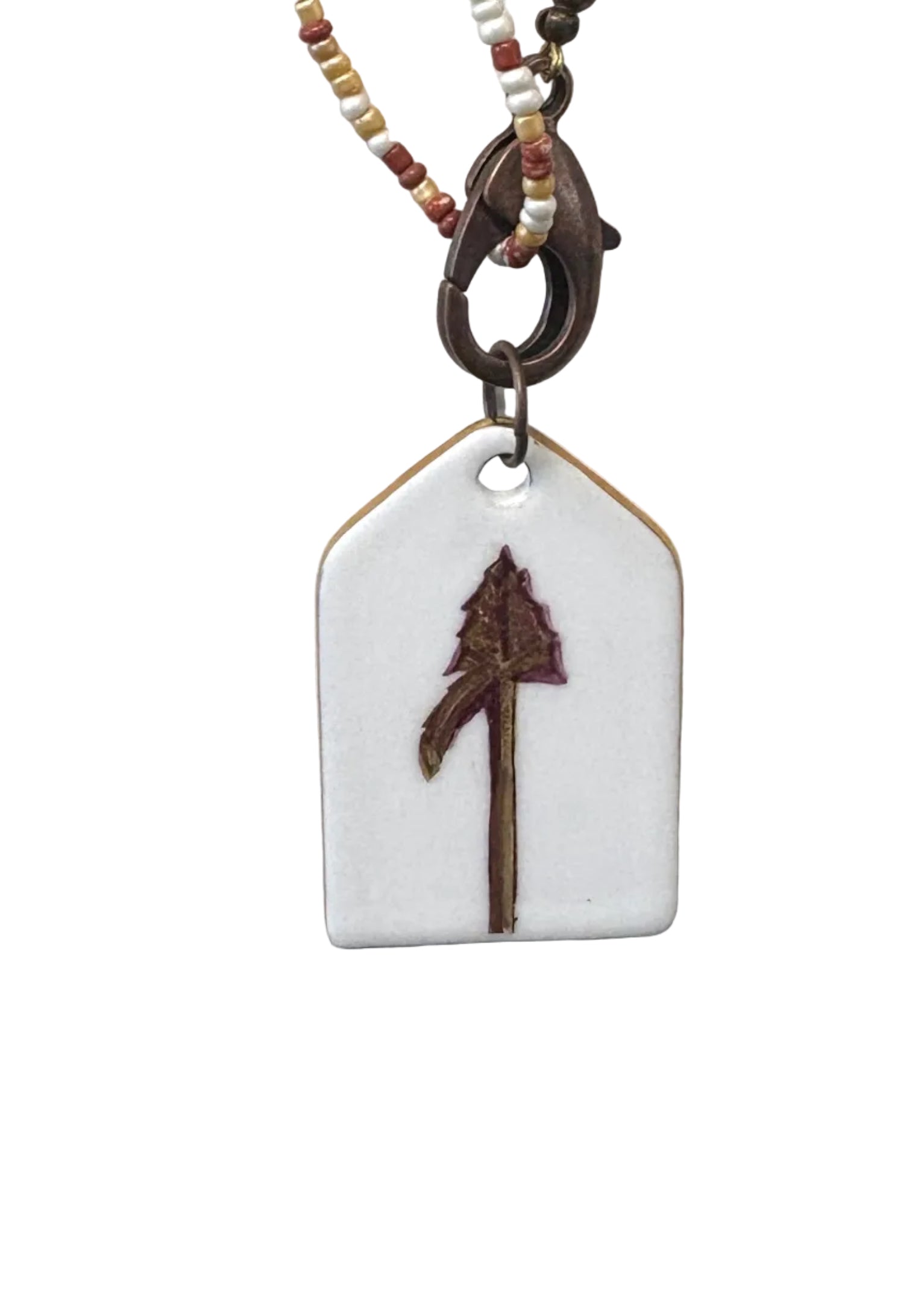 Florida State Seminoles Arrow Hand-Painted Porcelain Pendant Necklace