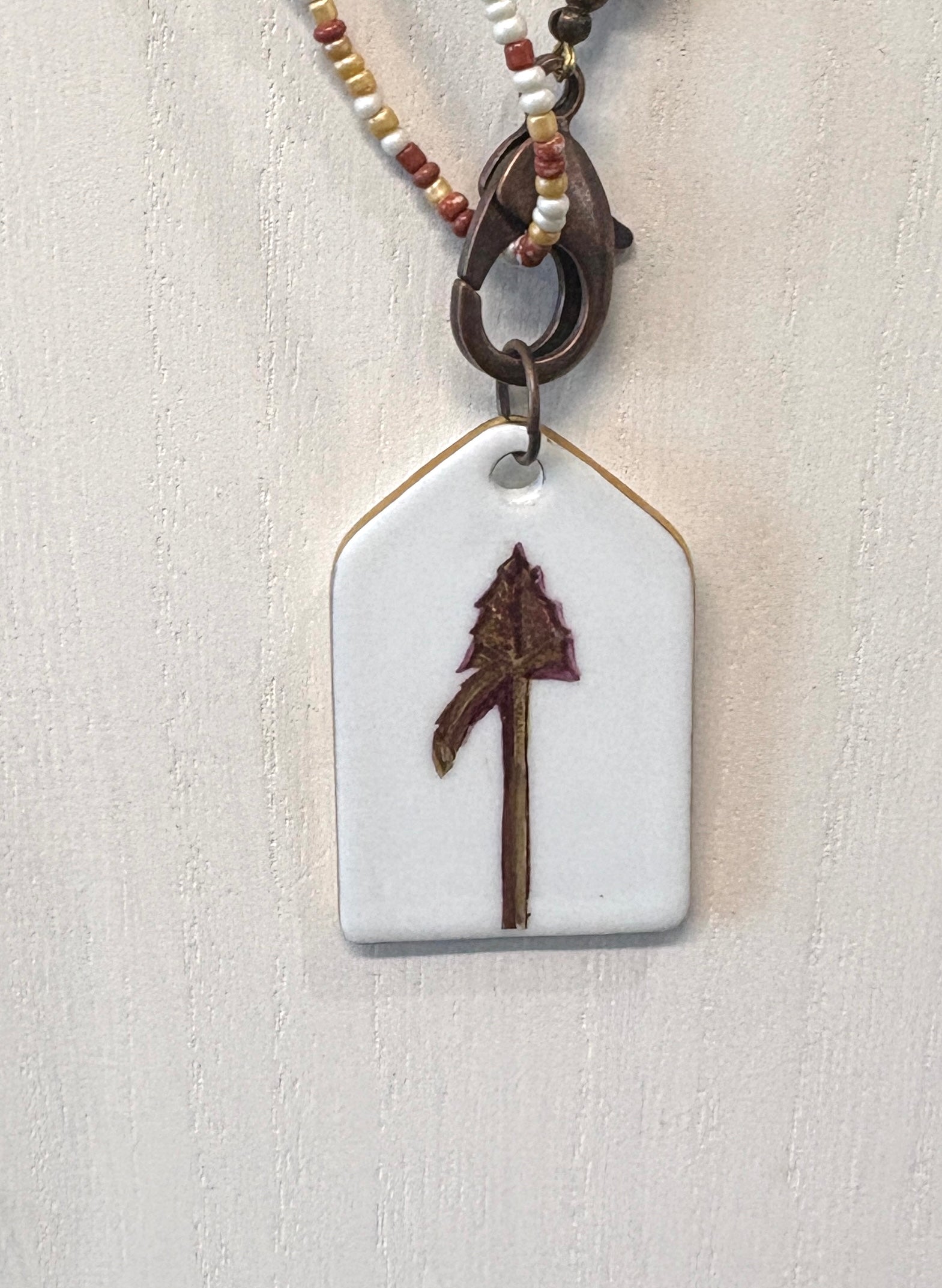 Florida State Seminoles Arrow Hand-Painted Porcelain Pendant Necklace