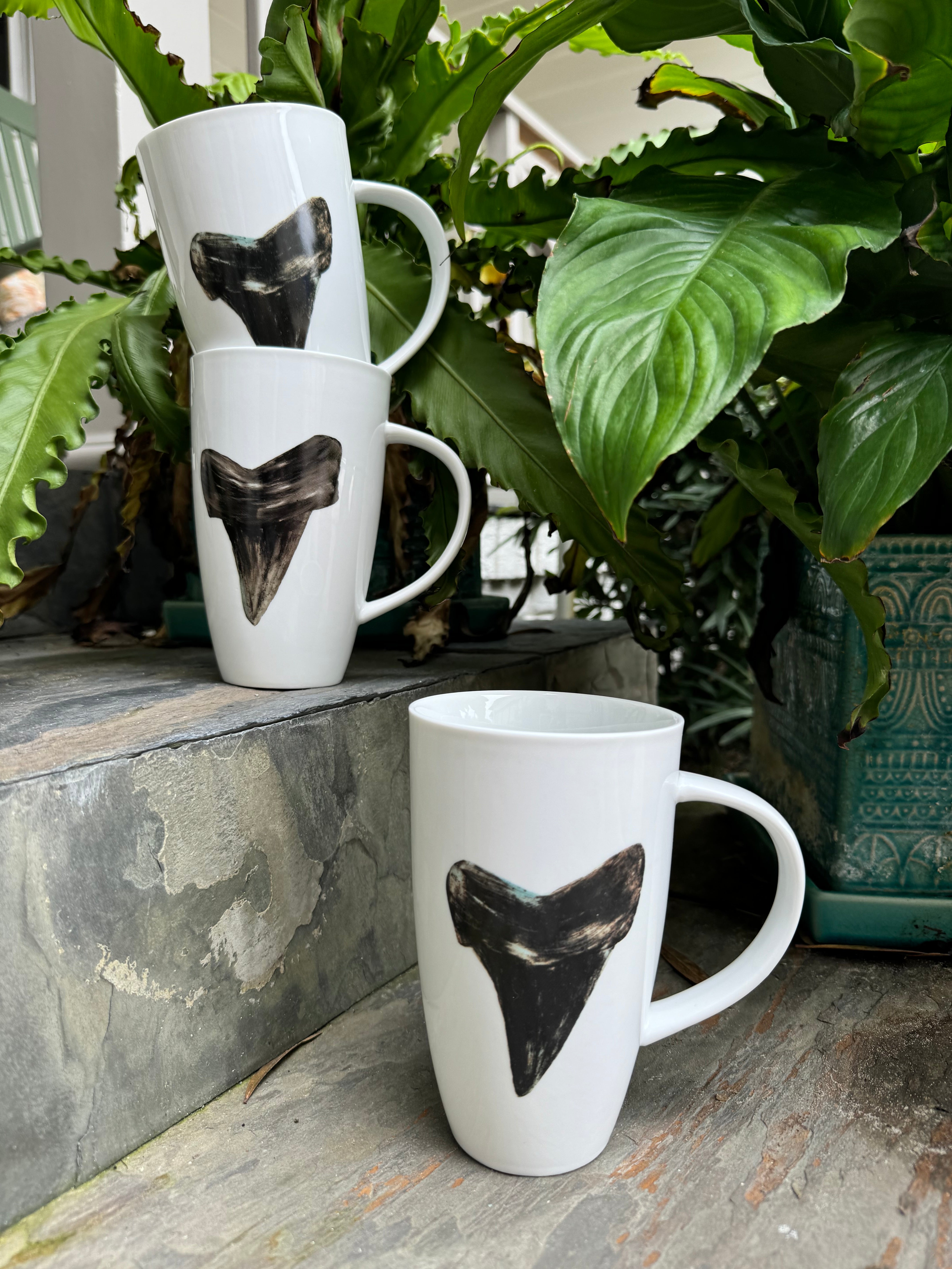 Shark Tooth Porcelain Ceramic Latte Coffee Tea Mug