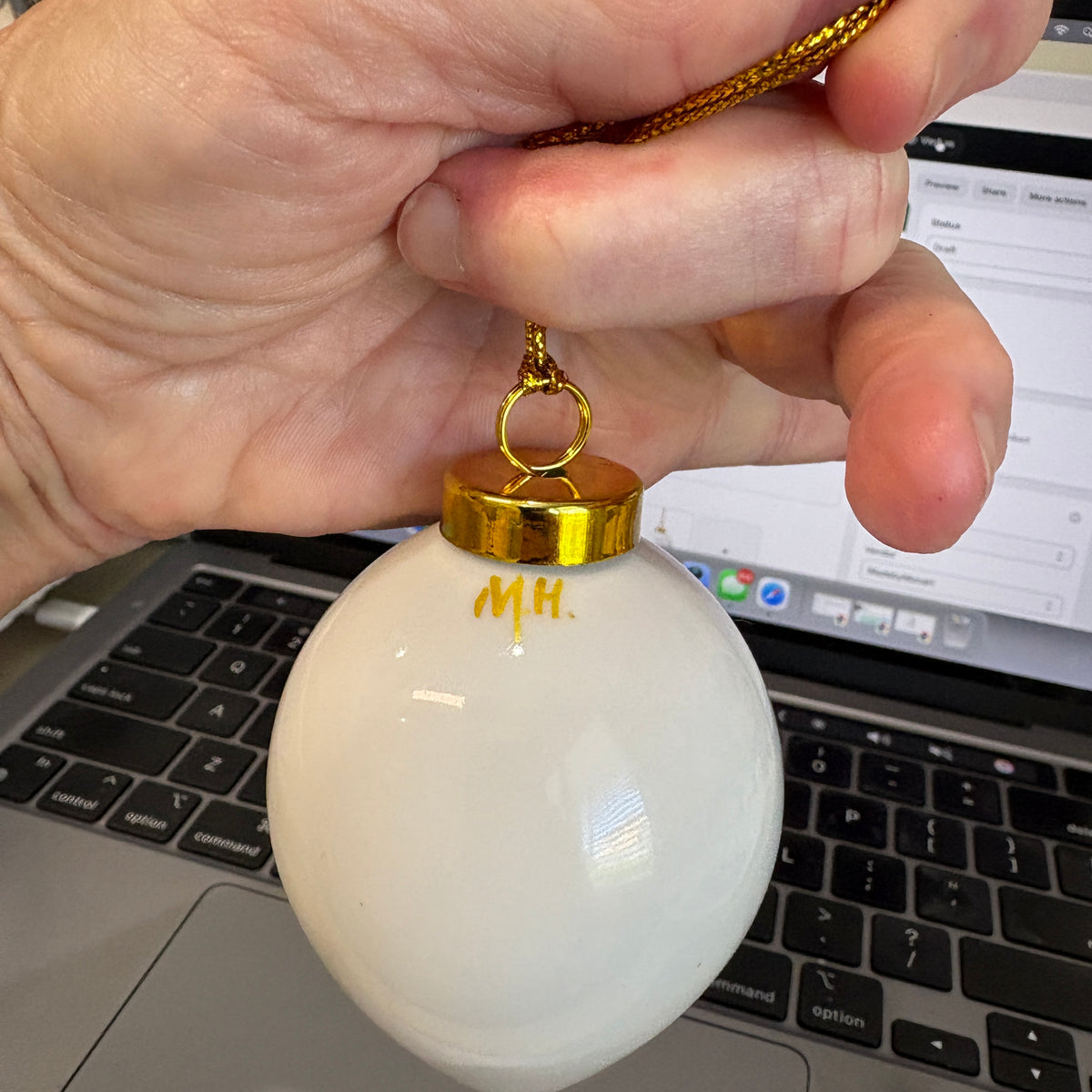 Hand-Painted Porcelain Nutcracker Christmas Ornament