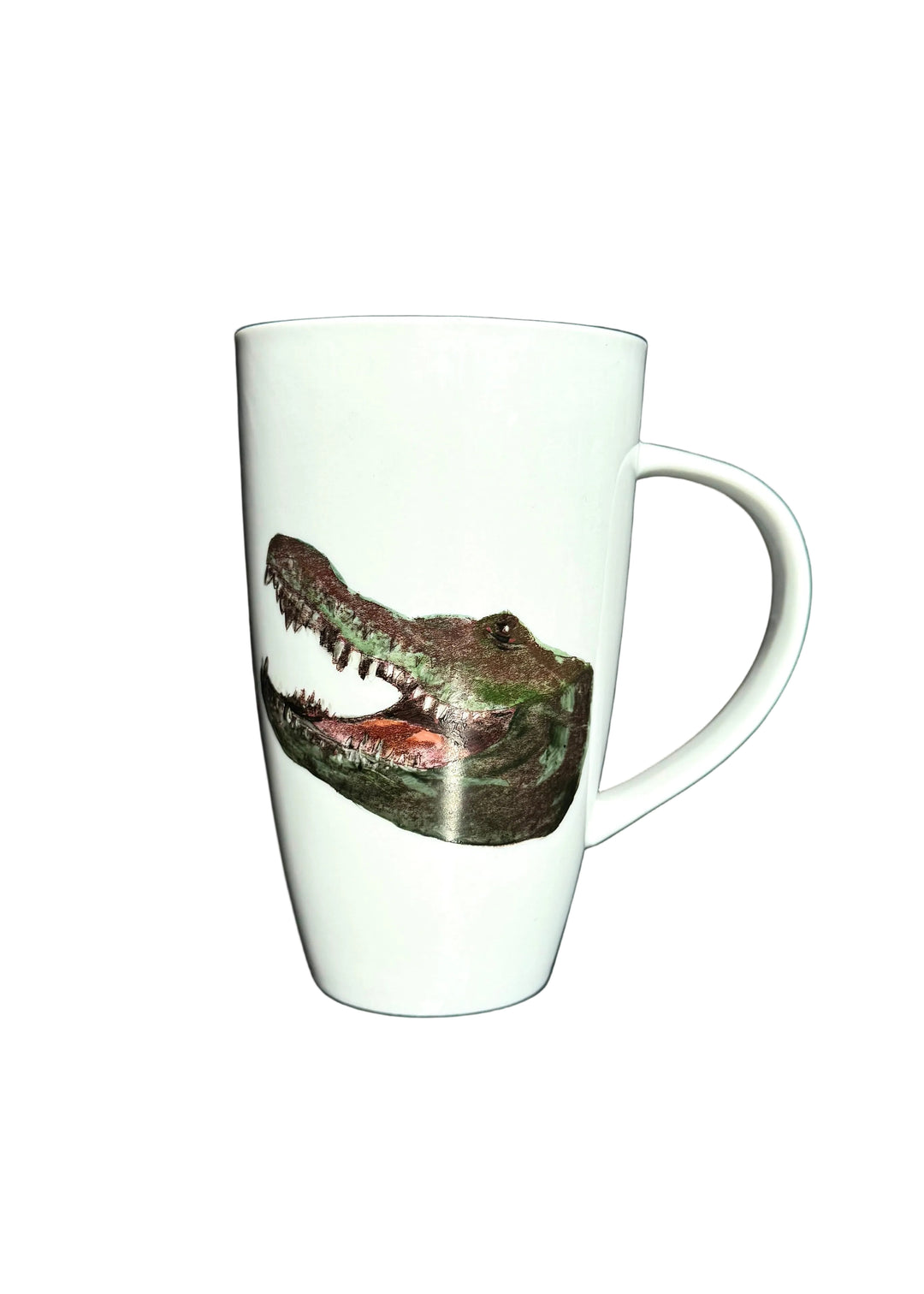 Hand Painted Porcelain Mug with a Florida Gator in Green