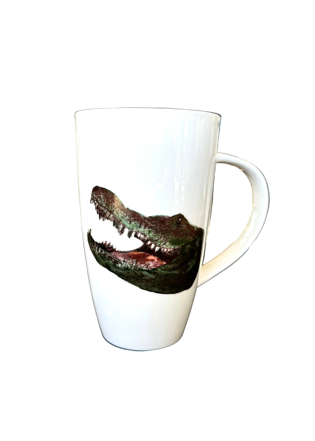 Hand Painted Porcelain Mug with a Florida Gator in Green