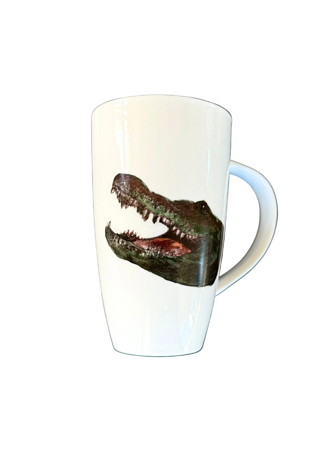 Hand Painted Porcelain Mug with a Florida Gator in Green