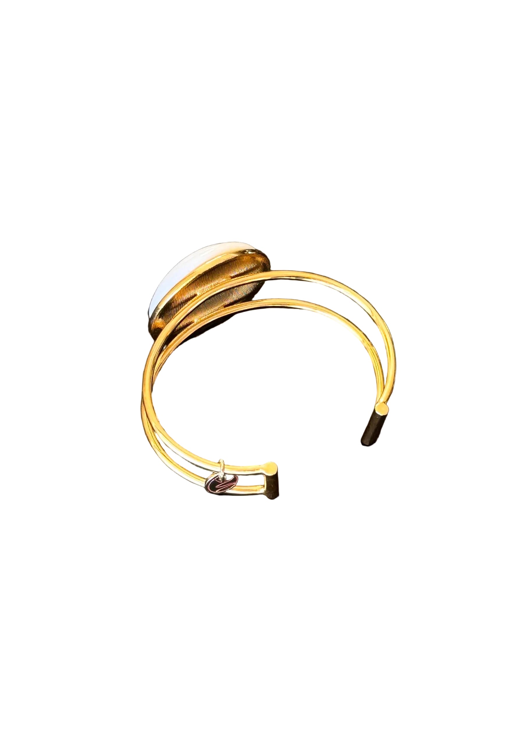 Gator Gold and Platinum Pendant Gold Bracelet