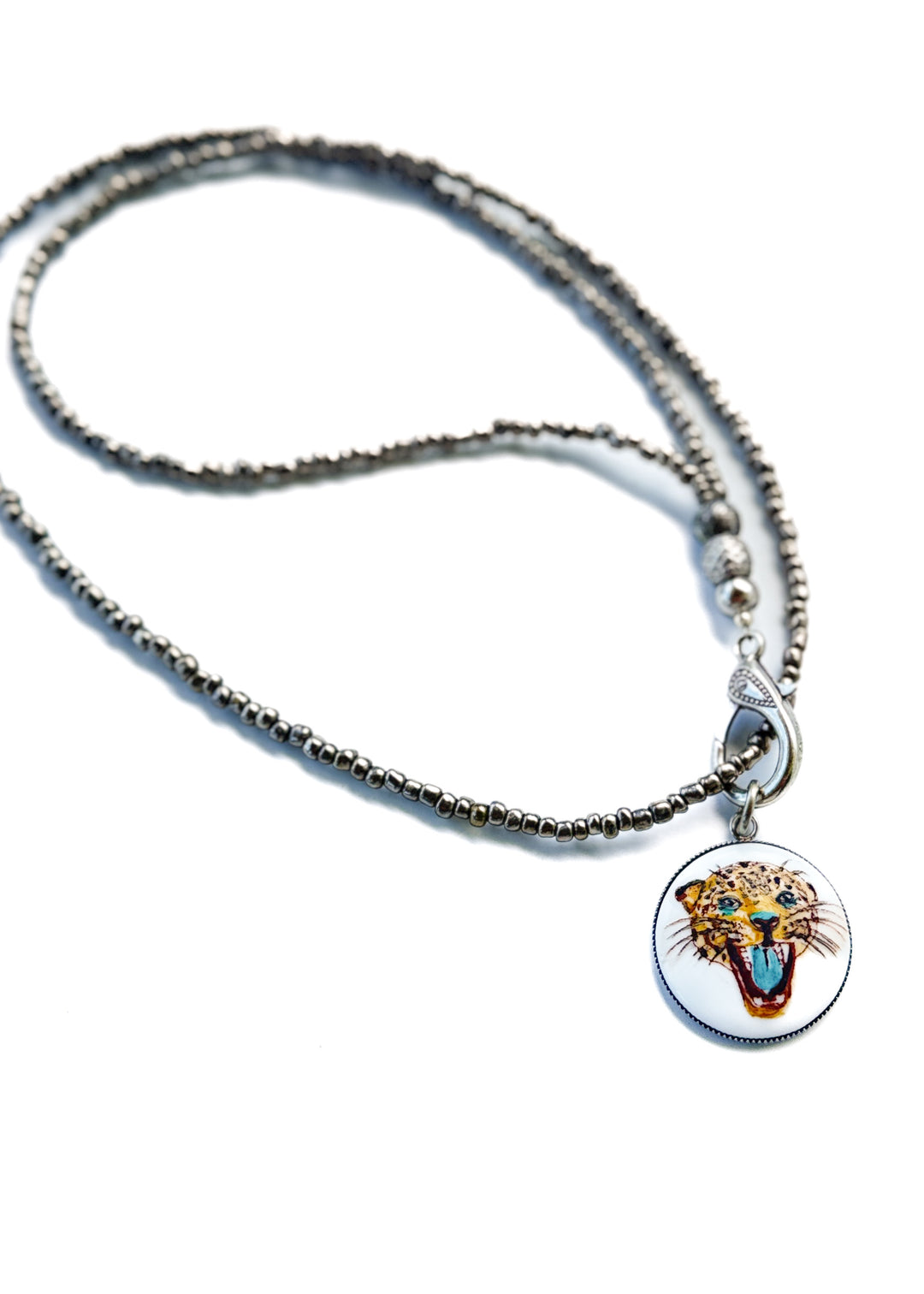 Jaguar Porcelain Pendent Necklace Game Day Jewelry Football