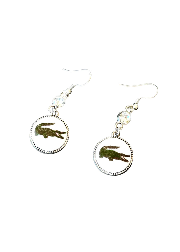 Florida Gator Game Day Porcelain Silver Dangle Earrings